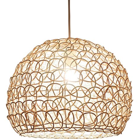 Suspension Rétro Bambou 25cm – Lustre en Rotin Tissé à la Main, Style Campagne pour Salon ou Chambre (1/4)
