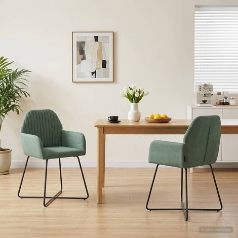 vidaXL Sedie da pranzo 2 pcs Velluto (V) Verde Mare 55 x 50 x 84 cm (1/5)