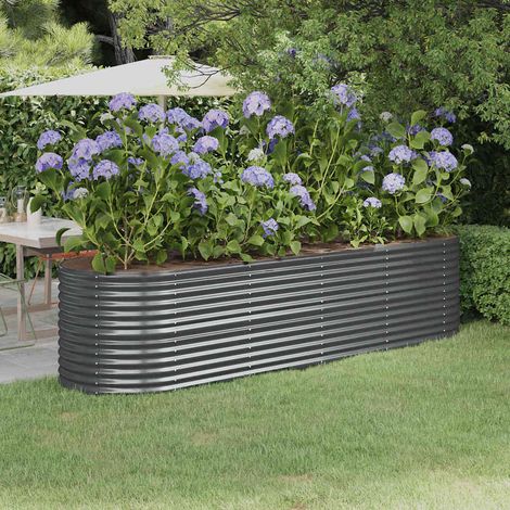 vidaXL Jardinera arriate acero galvanizado antracita 296x80x68 cm (1/5)