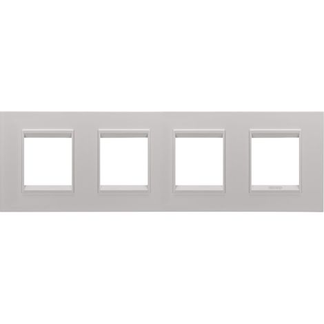 PLAQUE LUX 2+2+2+2P H MÉTAL BEIGE GEWISS GW16228XL