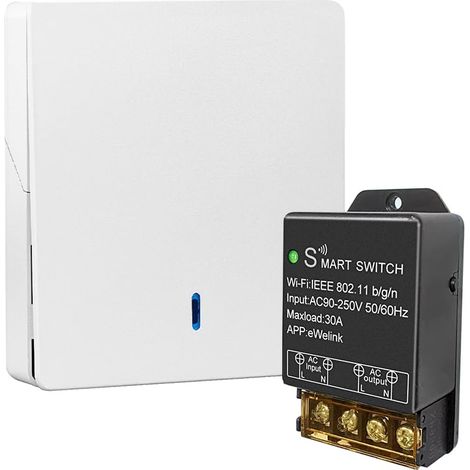 Interruttore intelligente WiFi ad alta visibilità 30A 220V 230V Telecomando APP con telecomando RF 2.4G Modalità fai da te Wireless per la domotica Compatibile con Alexa e Google Home