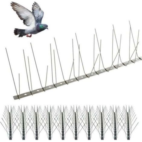 Filet anti-pigeons flexible de 5 m – pointes acérées en acier inoxydable, résistant à la rouille, fabriqué en France