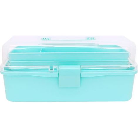 Boîte à outils en plastique Boîtes de rangement en plastique avec compartiments Organisateur de médicaments et outils Dimensions approximatives 32 x 13,5 x 18,5 cm Couleur