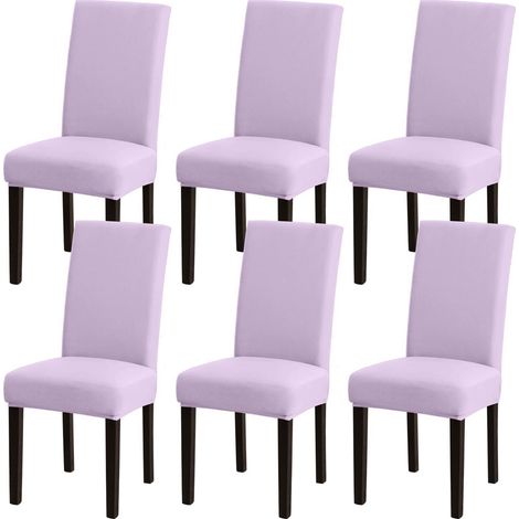 Stuhlhussen 6er Set, Stretch, Waschbar, für Esszimmer, Hotel, Bankett, Lila (1/5)