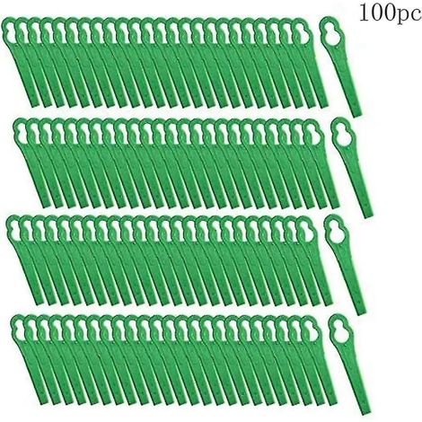 Lot de 100 lames de rechange pour tondeuse à gazon, lames plastiques universelles (1/3)