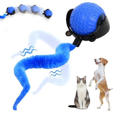 Jouet interactif pour chat 2026 avec souris en corde - Jouet intelligent à roulement automatique pour chats d'intérieur qui s'ennuient - Rechargeable par USB (Bleu) (1/5)