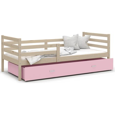 Lit Enfant Milan 90x190 tiroir Pin - rose