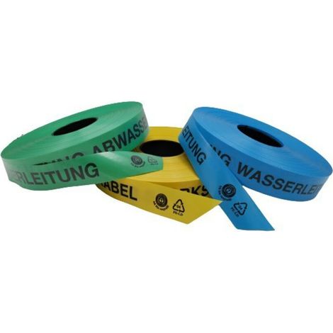 KELMAPLAST Trassen-Warnband 250 m AchtungAbwasserleitung aus mind. 80% Regranulat Blauer