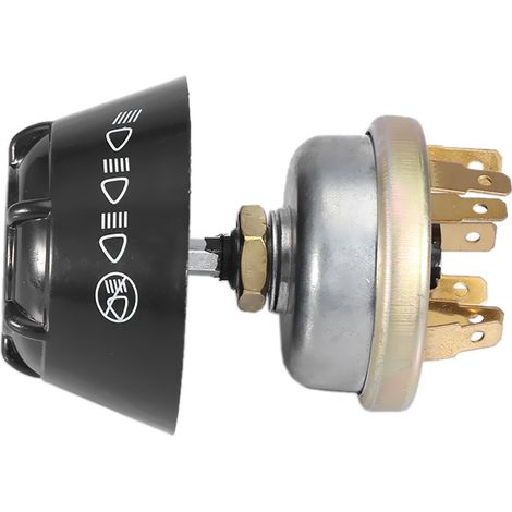 Interrupteur étanche 12V, bouton poussoir métal pour klaxon/lumière, tracteur Massey Ferguson, commodo robuste, contact waterproof, pièce détachée agricole. (1/5)