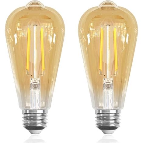 Ampoule E27 Vintage Blanc Chaud 2700K 6W ST64 LED Équivalent 60W 630LM Rétro E27 Non Dimmable Bar Café Restaurant Maison (1/5)