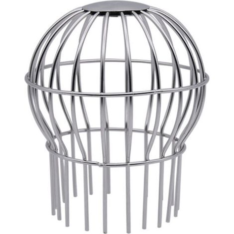 Grille de protection pour gouttière en acier inoxydable 304 (5 cm) : compatible avec descentes pluviales rondes 4,4-6,7 cm, retient feuilles/graines/débris, inclut outil de nettoyage de gouttières