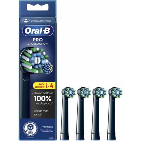 Oral-B Head de Replacement Cross Action Black 4 pz.