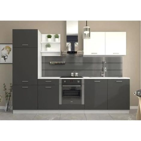 Prego komplette Küche grau graphit 210 cm