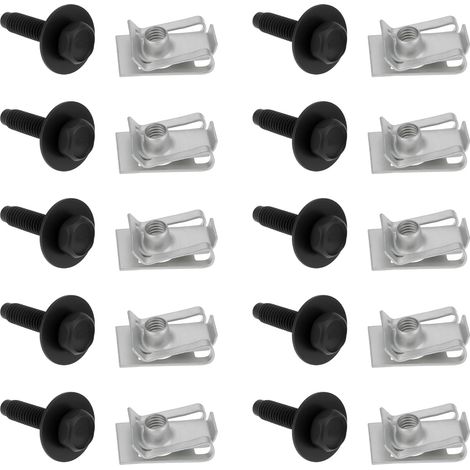 Kit de 20 Vis de Fixation M6 pour Cache-Moteur de Voiture (5,7 X 22,9 Mm Et 15 X 22,6 Mm) Compatible avec (1/5)