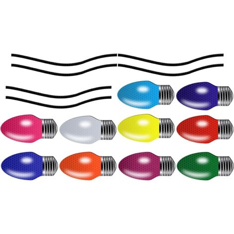 Magnets and Reflective Decals Light Bulb Shaped Christmas
