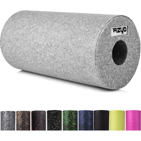 Rouleau de massage FIZYO pour le fitness, le yoga et la rééducation, rouleau d'automassage pour le dos et la colonne vertébrale, rouleau en mousse mi-ferme, gris 30 x 15 cm (1/5)