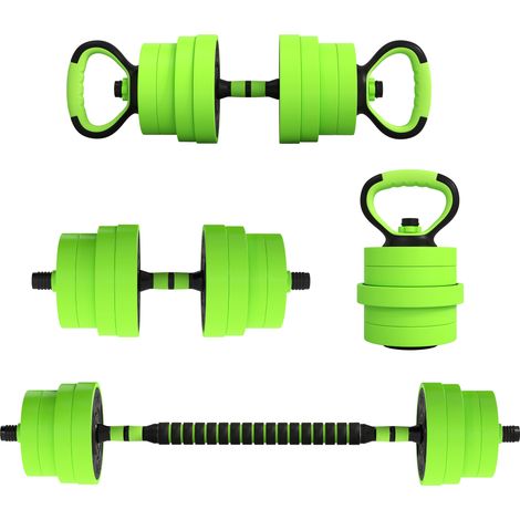 SPORTNOW juego de mancuernas ajustables, 4 en 1, 30kg, como kettlebell, barra, mancuernas o soporte para flexiones, para fitness, gimnasio en casa