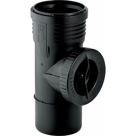 Geberit Silent-PP Elemento di pulizia 90° con apertura di servizio rotonda, DN 50, 390.227.14.1