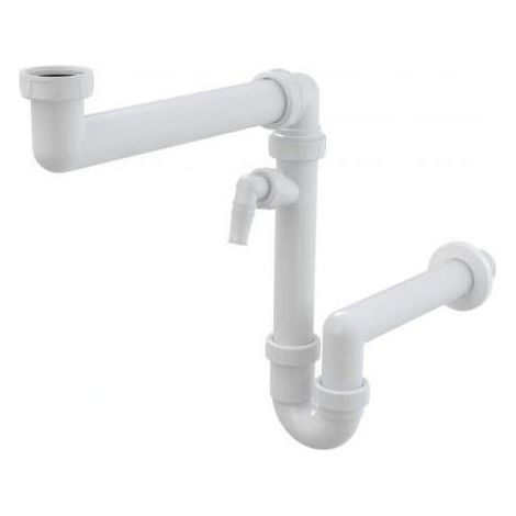 SIPHON POUR ÉVIER À ÉCONOMIE D'ESPACE 1,5'' X Ø 40 MM AVEC RACCORD POUR MACHINE À LAVER ALCAPLAST (1/2)