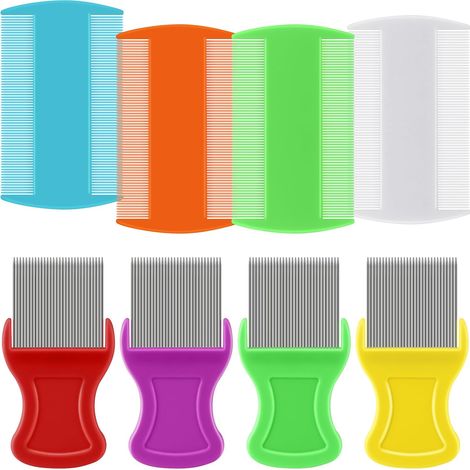 8er-Pack doppelseitige Läusekämme aus Edelstahl zur Läusebehandlung (1/5)