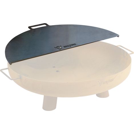 BBQ-Toro Karbonstahl Grillplatte für Ø 80 cm Feuerschalen, Halbrund mit Griff, Grau (1/5)