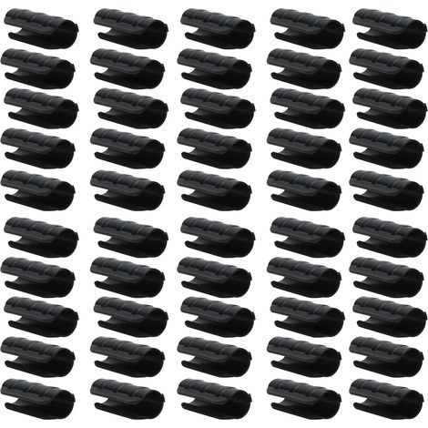 Packung mit 50 Befestigungsclips für Gewächshausfolien, 10 cm, Kunststoffclips für Planen, Schattiernetze, Klemmschienen, geeignet für 32 mm Rohre, schwarz. (1/5)