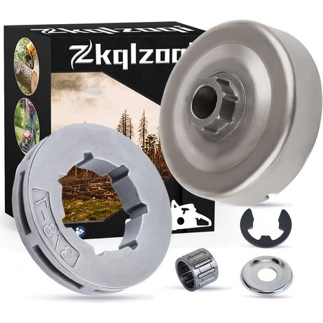 Kit de conversion de tambour d'embrayage 3/8 pour Stihl pour tronçonneuse pignon de jante MS270 MS270C 270, tambour d'embrayage, pignon de jante, rondelle d'embrayage, roulement à aiguilles, clip E (1/5)