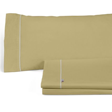 Juego de sábanas liso color arena.  Cama de 135/140 cm. 3 piezas (1/3)