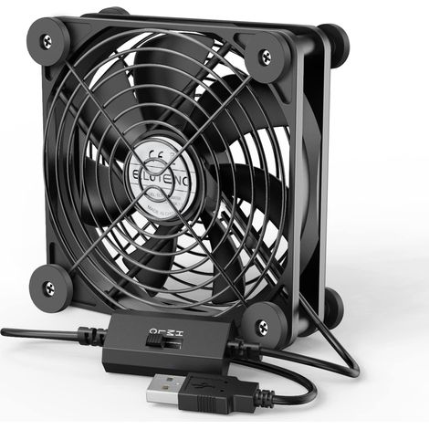 1 ventilateur usb, 120 mm, 3 vitesses réglables,, 25,6 db, pour pc/laptop/ps4/routeur (1/4)