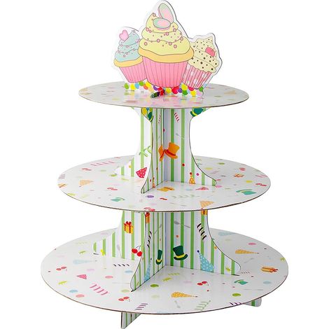 Alzata 3 livelli  in cartone per cupcake Ø 30 cm (1/5)