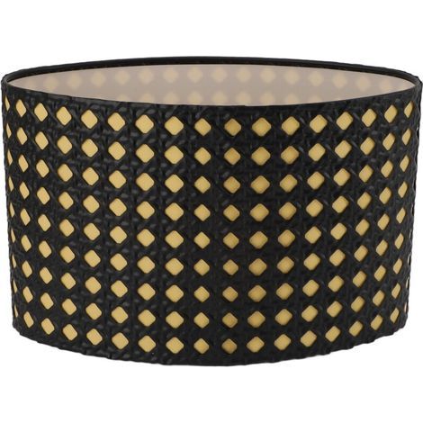 Abat-jour de forme ovale en métal creux sculpté, compatible avec les douilles de calibre E27 E14, couvercle de lampe pour bureau, chambre à coucher, salon, doublure noire et jaune (1/5)