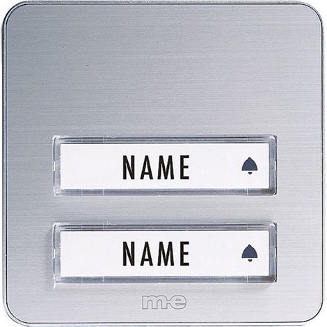 m-e modern-electronics KTA-2 A/S Klingelplatte mit Namensschild 2fach Silber 12 V/1 A