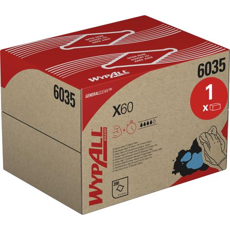 WypAll Panni WypAll X60 General Clean 6035 - Panni bianchi - 1 BRAG Box da 200 panni per la pulizia bianchi (1/5)