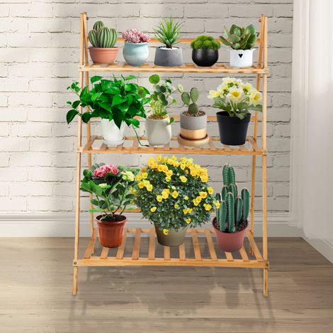 3 Niveaux Étagère à fleurs, Support Plantes Multifonction , pour Balcon, Salon, Bureau, Jardin ,704096 cm (1/5)