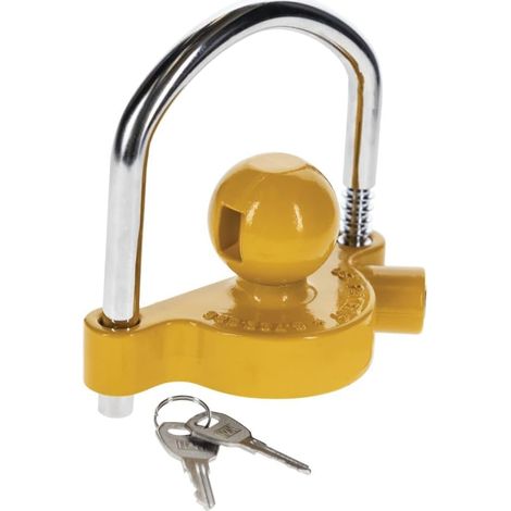 Verriegelungskupplung – 1 Stück – Stahl und Aluminium – 6 verstellbare Positionen – Anhängersicherheit – Gelb (1/5)