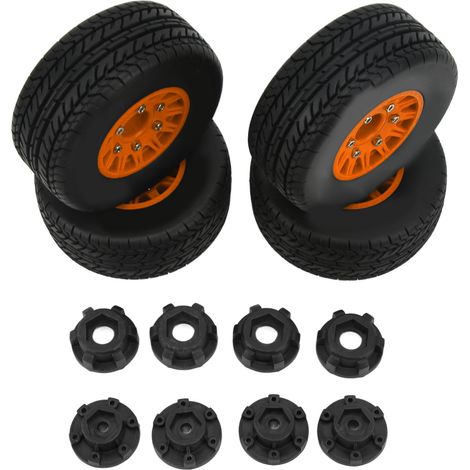 1/10 RC Offroad-Truck-Reifensatz, verstärkter Stoßdämpfer, Rad mit Sechskantadapter für ARRMA, orange (1/5)