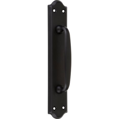 Manillón puerta Zamak negro placa rectangular 1104 (1/2)