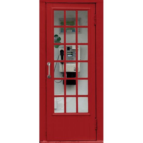 Photo murale intissé cabine téléphonique rouge - 90 x 202 cm (1/3)
