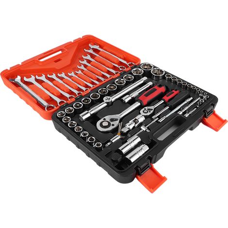 61-teiliges Steckschlüssel-Set mit Ratschenschlüsselhülsen und Kombinationswerkzeug für die Autoreparatur (1/5)