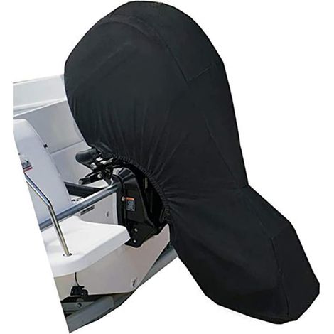 Lntyq Außenbordmotorabdeckung für 100-150 PS-Motor, Vollständige Bootsmotorabdeckung, wasserdichtes, strapazierfähiges 420D-Oxford-Gewebe mit PVC-Beschichtung, winddichte Außenbordmotorabdeckung mit R (1/5)