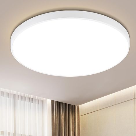 Plafonnier LED blanc chaud pour salle de bain, 12 W, étanche IP44, rond, 21 cm, design moderne Nettlife (1/3)