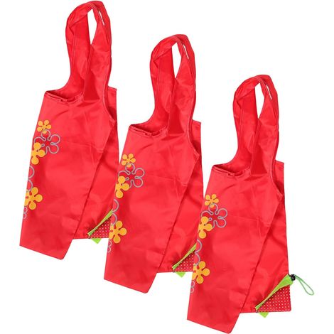 de courses réutilisables INOOMP lot de 3 motif fraise en