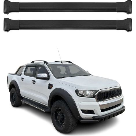 OMAC Aluminium Dachträger Querträger für Ford Ranger T6 P375 2011-2022 – Max. 75 kg – 2 Stangen Schwarz (1/5)