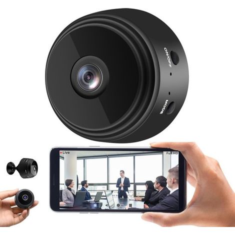 Mini telecamera spia - Telecamera Wi-Fi nascosta - Monitoraggio domestico - Rilevamento del movimento e visione notturna - Compatta - Nera (1/5)