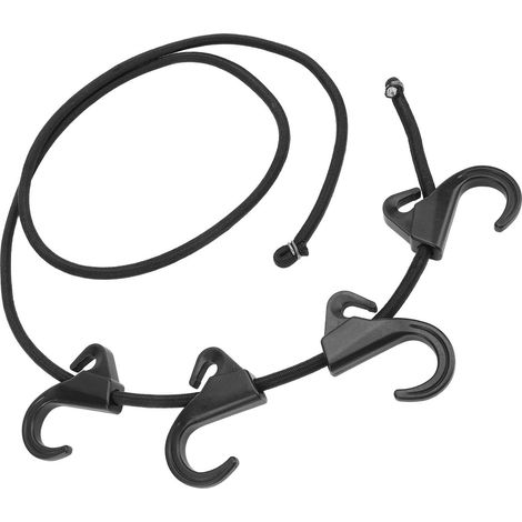 Sangle de chargement à 4 crochets en caoutchouc pour chariot pliable, idéale pour les courses, le camping et le jardin. Corde élastique. (1/5)