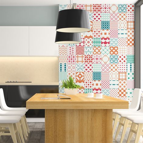 Sticker Mural Carrelage adhésif Cuisine Salle de Bain - 60 STICKERS CARRELAGES SCANDINAVE LAATAT - 60stickers10x10cm (1/5)