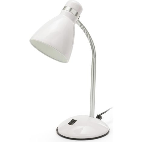 Lampe de bureau avec douille E27, compatible LED, bras flexible, câble et interrupteur inclus, idéale pour chambre d'enfant, bureau ou espace de travail. (1/5)