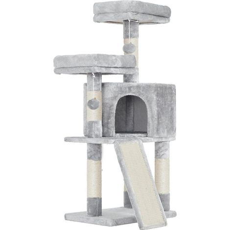 Torre rascador para gatos con postes para rascar 115 cm gris claro 120001145 (1/3)