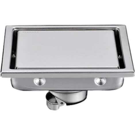 Siphon de sol en acier inoxydable - caniveau de salle de bain - siphon de sol carré encastré (1/5)