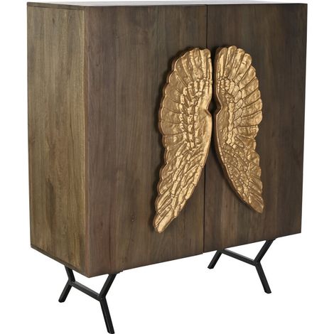 Buffet - Item Home - Bois de manguier - Doré et marron - 2 portes - 100 x 45 x 120 cm (1/5)
